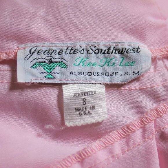 vtg 50s JEANETTES SOUTHWEST Pink Full Pleated Skirt & Top Set Swing Rockabilly 8 - Picture 15 of 15